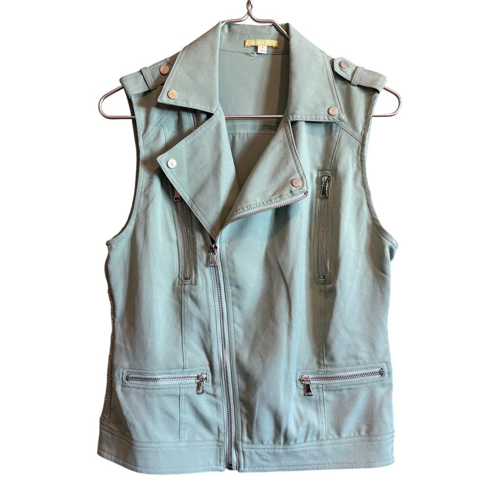Gianni Bini Womens  New Sleeveless  Vest Jacket  Medium Mint Green Pale Green